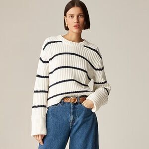 Pull J.Crew Warmspun Intarsia - Motif Gros Nœud, Taille XS, Couleur Ivoire